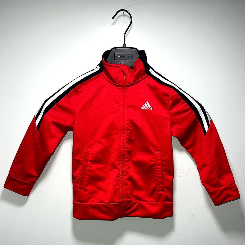 Adidas boys zip up top Red size 5